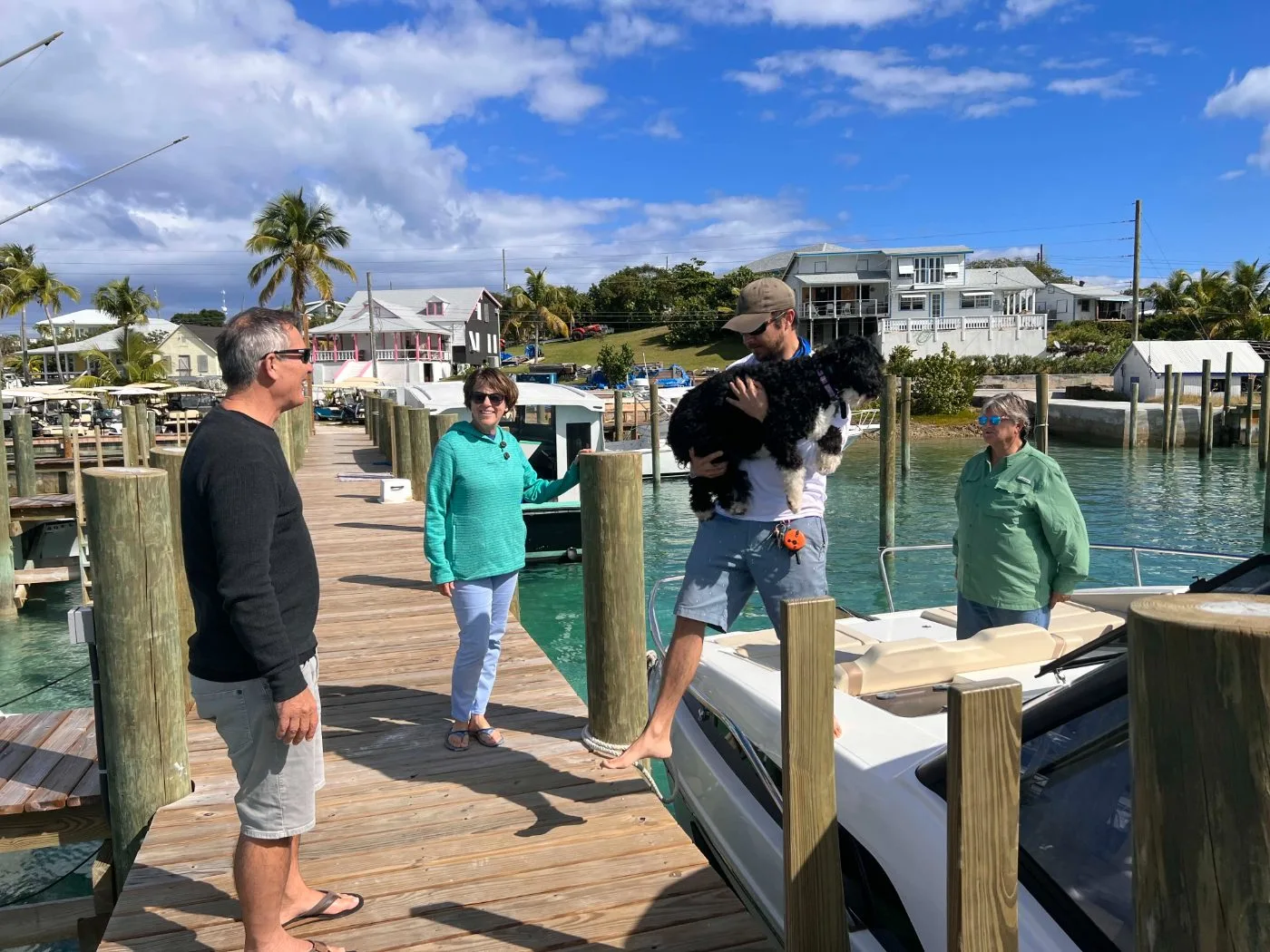The dock and settlement at Man-O-War Cay