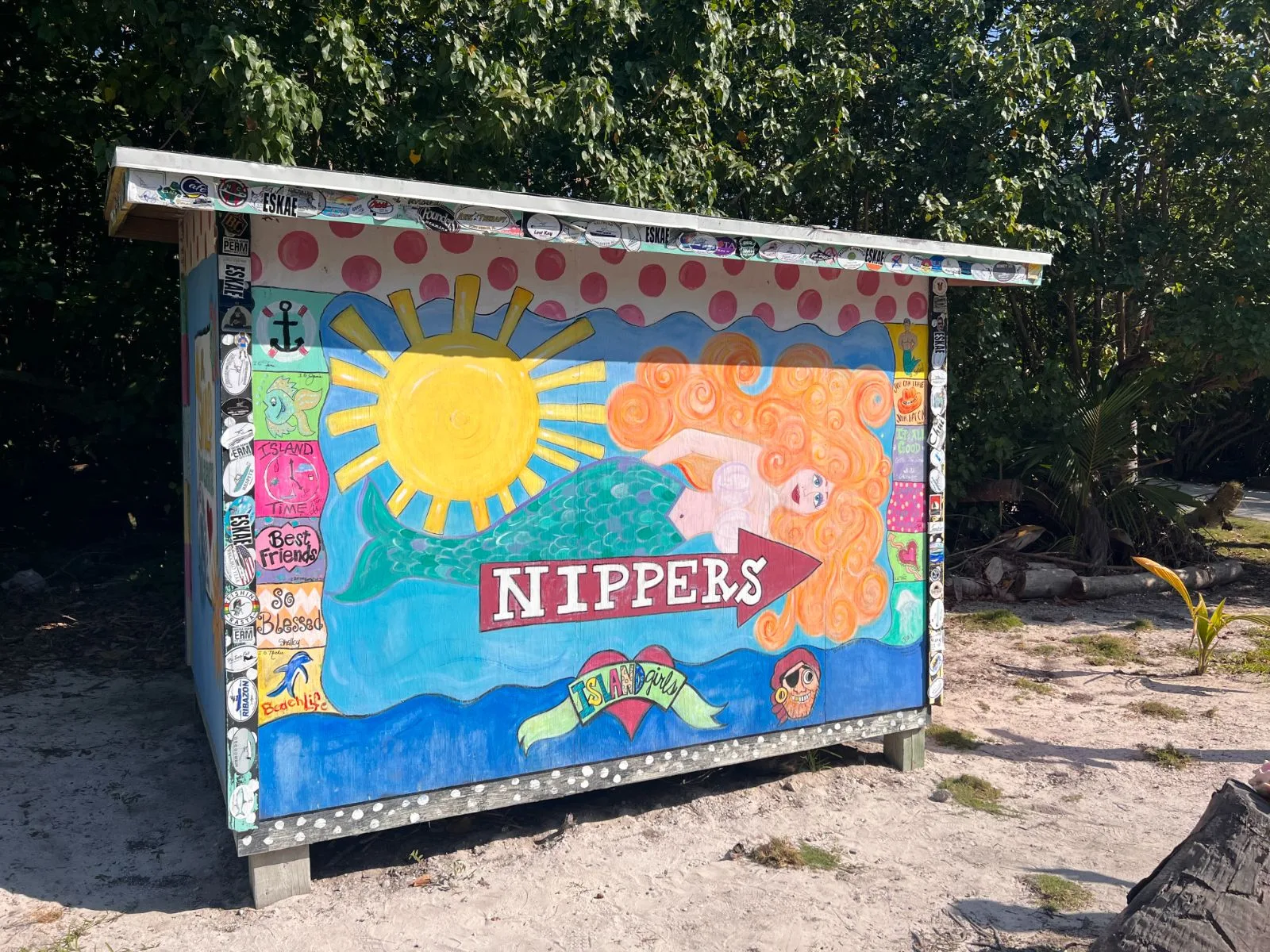 The hand-painted Nipper's sign on Great Guana Cay, Abaco