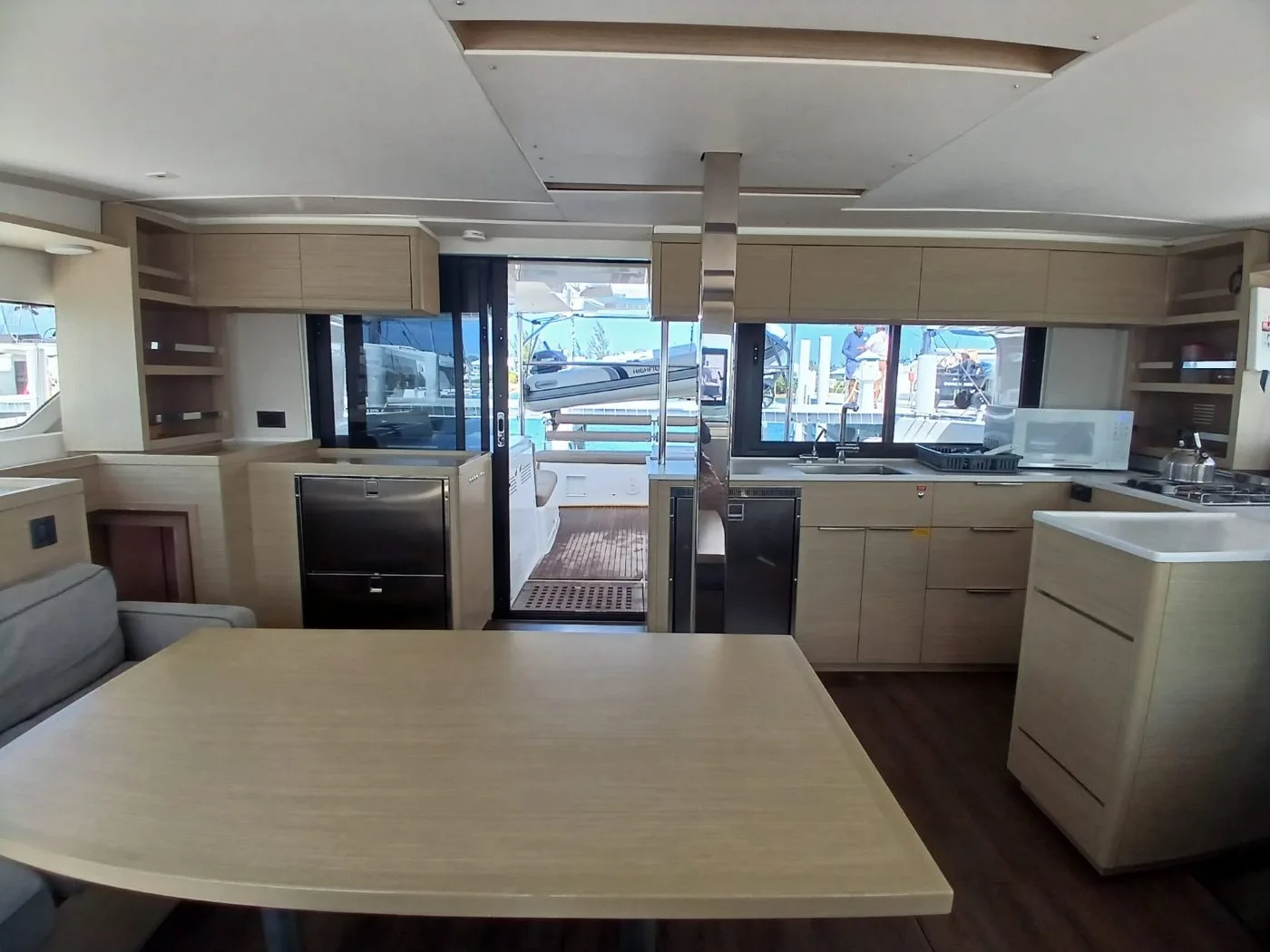 The galley aboard C U Sailing II