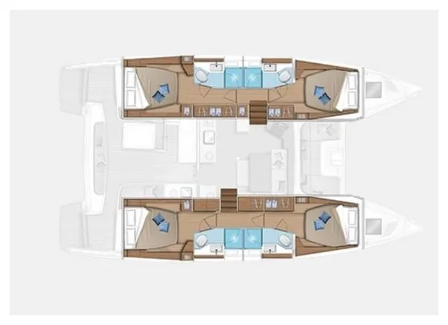 Accommodation plan of C U Sailing II — Lagoon 46, four cabins, four heads