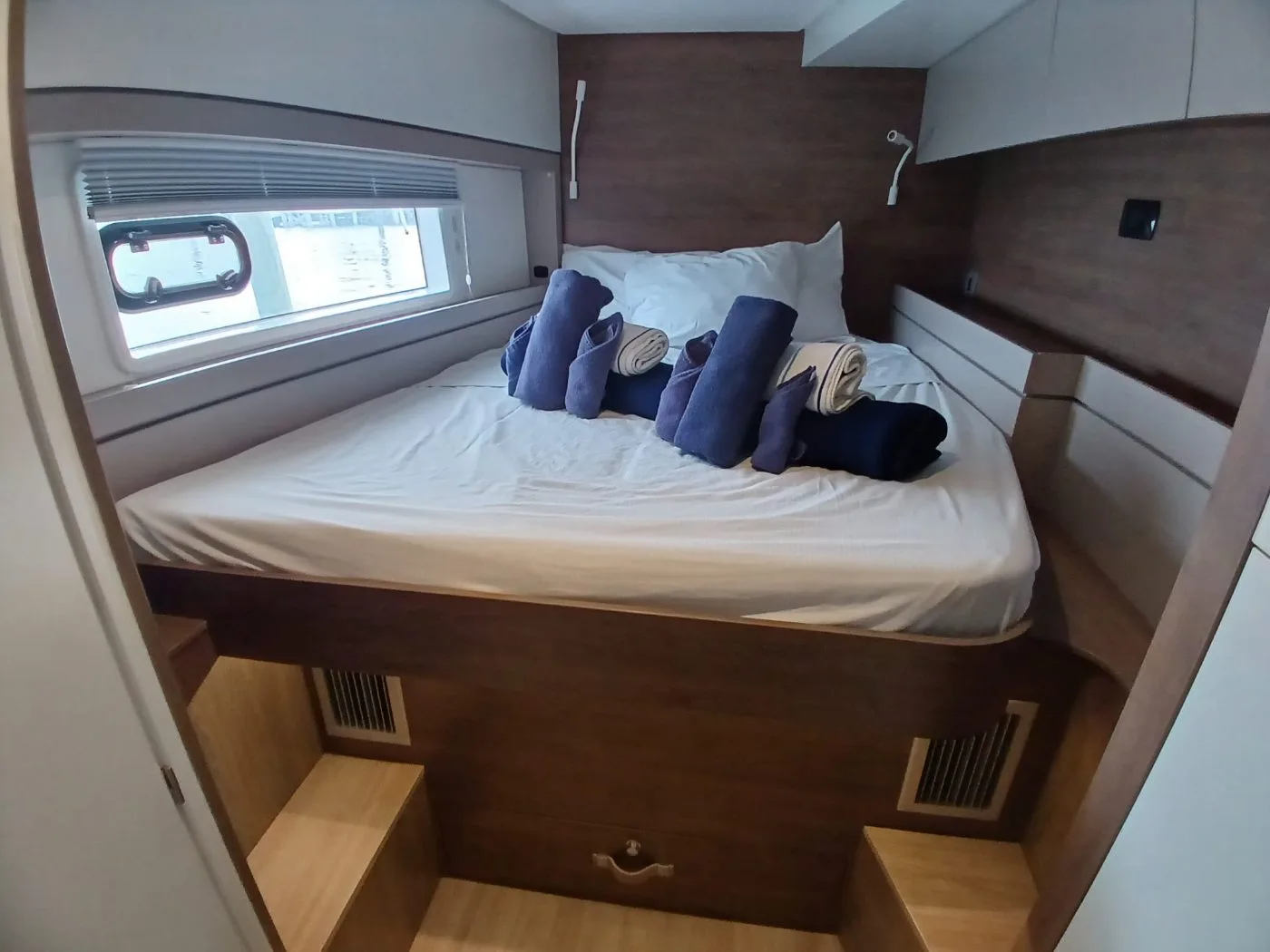 A forward double cabin aboard Exodus