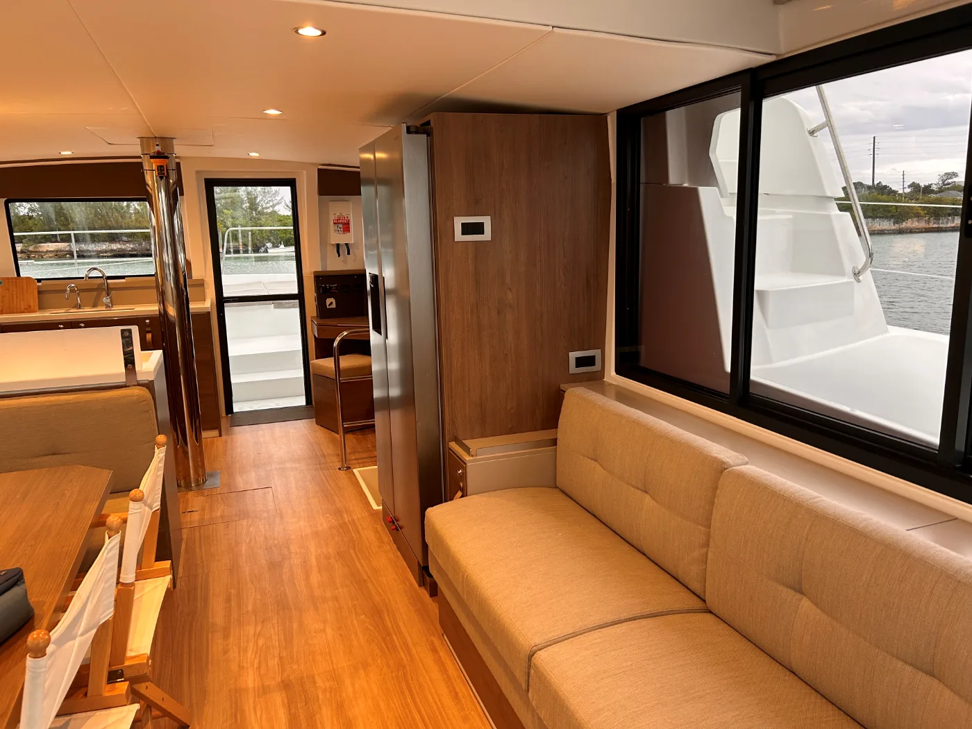 The saloon of Exodus looking forward to the galley