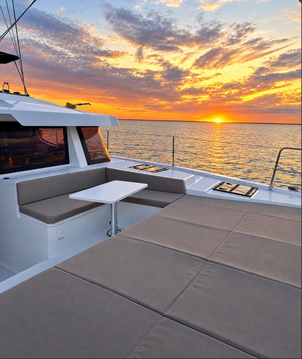 Sunset from the forward cockpit of Exodus
