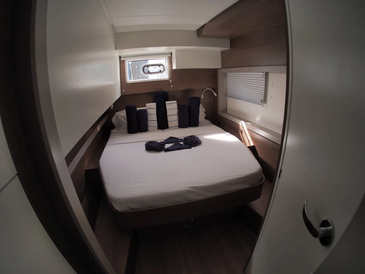 A forward double cabin aboard Ptarmigan