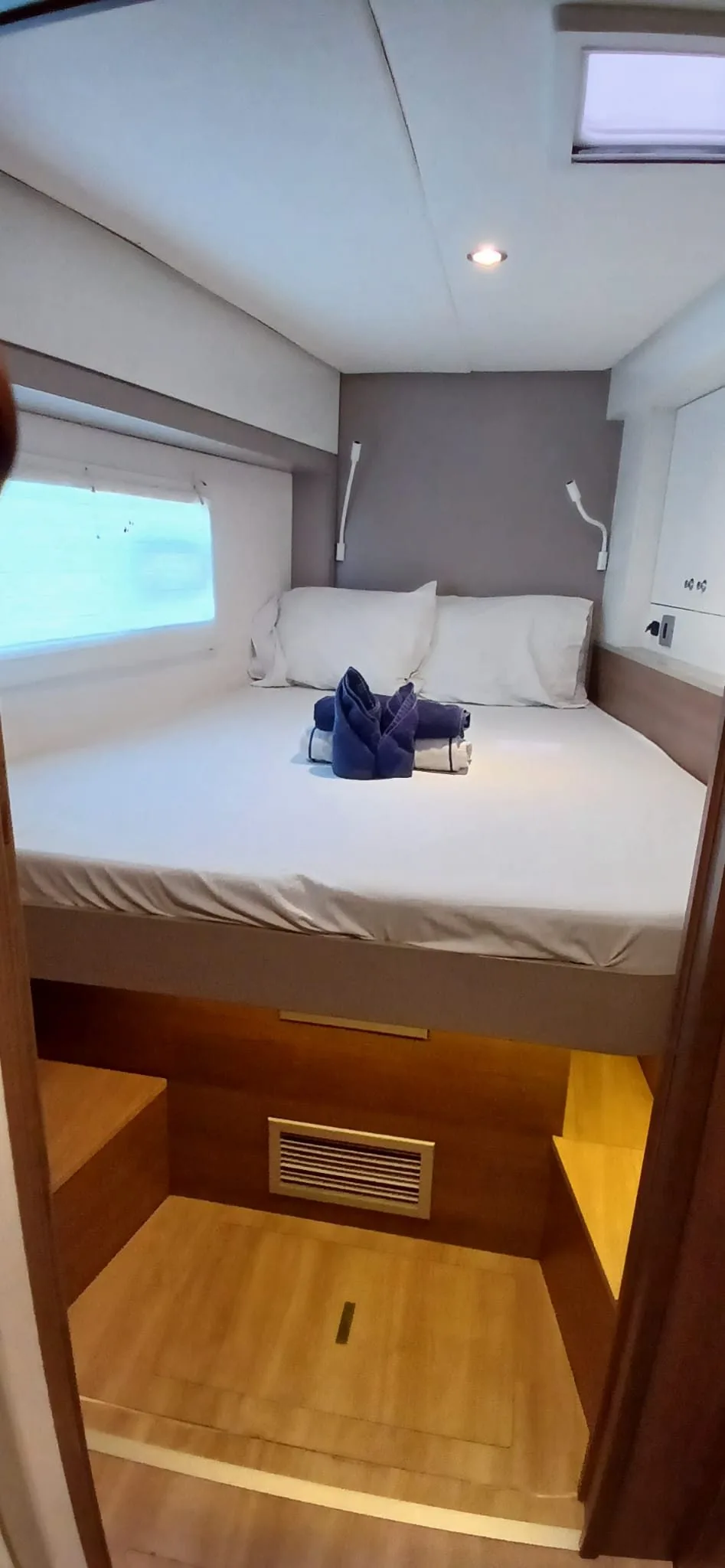 A forward double cabin aboard Uncharted